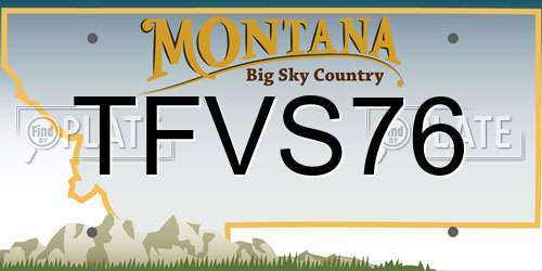 TFVS76 Montana License Plate