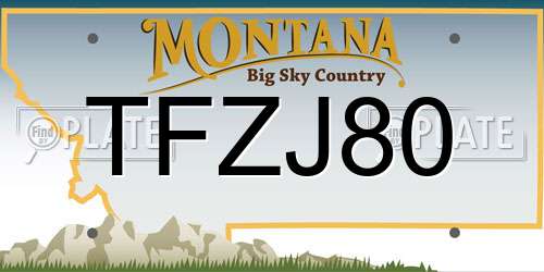 TFZJ80 Montana License Plate