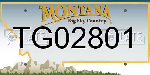 TG02801 Montana License Plate