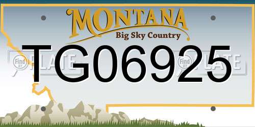 TG06925 Montana License Plate