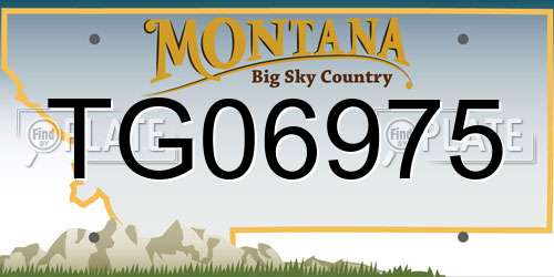 TG06975 Montana License Plate
