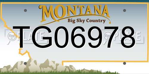 TG06978 Montana License Plate