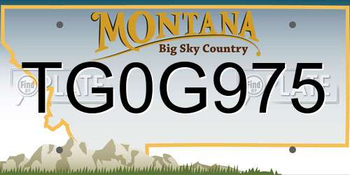 TG0G975 Montana License Plate