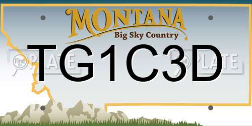 TG1C3D Montana License Plate