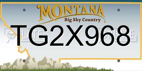 TG2X968 Montana License Plate