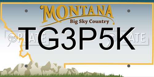 TG3P5K Montana License Plate