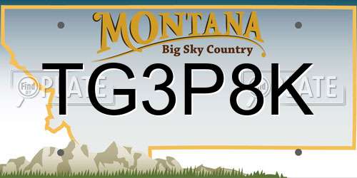 TG3P8K Montana License Plate