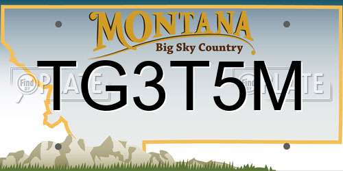 TG3T5M Montana License Plate
