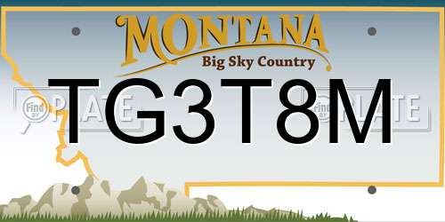 TG3T8M Montana License Plate