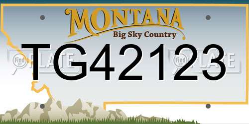 TG42123 Montana License Plate