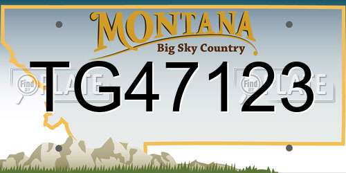 TG47123 Montana License Plate
