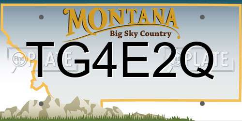 TG4E2Q Montana License Plate