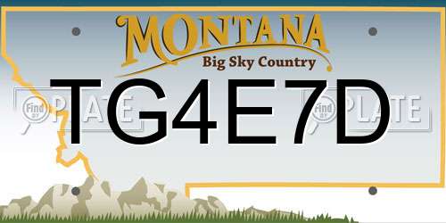 TG4E7D Montana License Plate