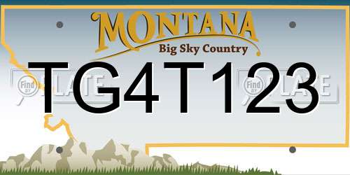 TG4T123 Montana License Plate