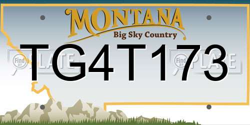 TG4T173 Montana License Plate