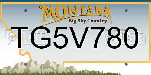TG5V780 Montana License Plate