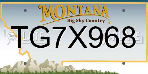 TG7X968 Montana License Plate