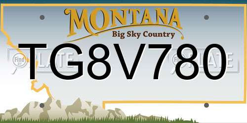 TG8V780 Montana License Plate