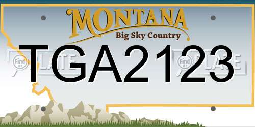 TGA2123 Montana License Plate