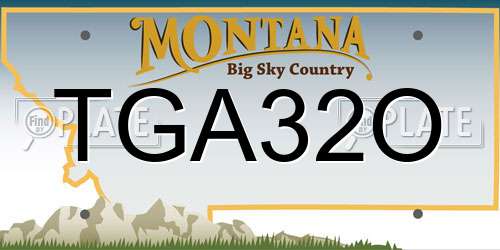 TGA32O Montana License Plate