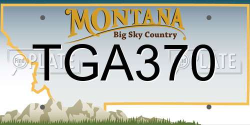 TGA370 Montana License Plate