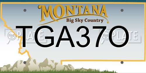 TGA37O Montana License Plate