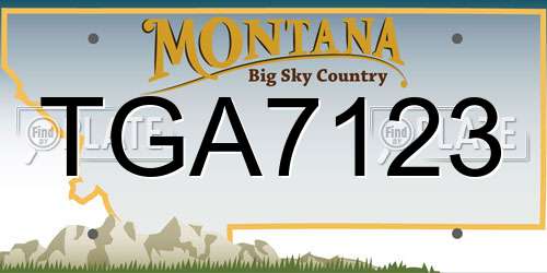 TGA7123 Montana License Plate