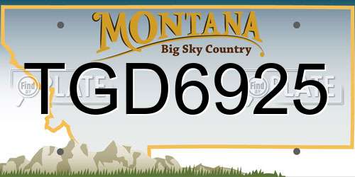 TGD6925 Montana License Plate