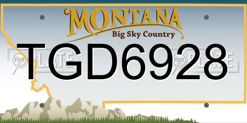 TGD6928 Montana License Plate