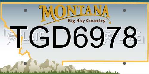 TGD6978 Montana License Plate