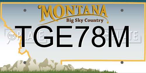 TGE78M Montana License Plate