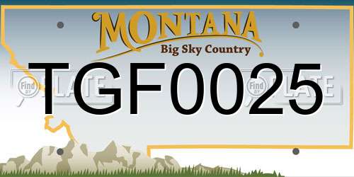 TGF0025 Montana License Plate