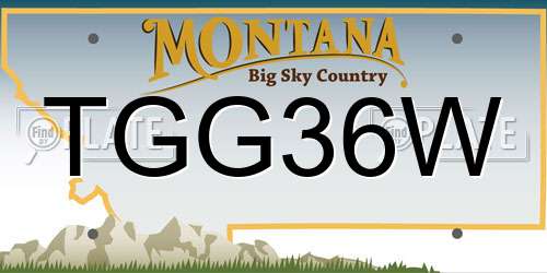 TGG36W Montana License Plate