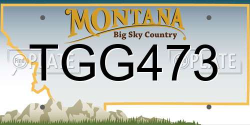 TGG473 Montana License Plate