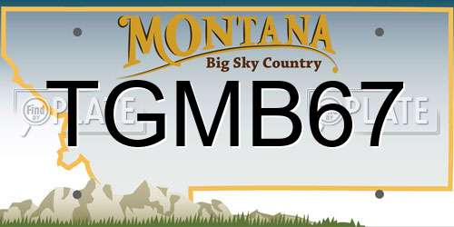 TGMB67 Montana License Plate