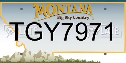 TGY7971 Montana License Plate