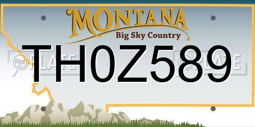 TH0Z589 Montana License Plate