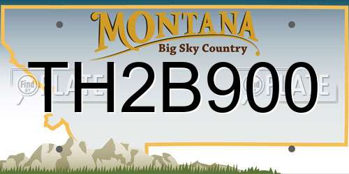 TH2B900 Montana License Plate