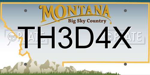 TH3D4X Montana License Plate