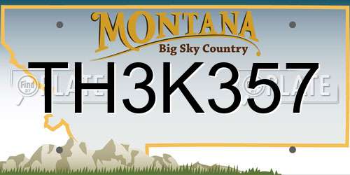 TH3K357 Montana License Plate