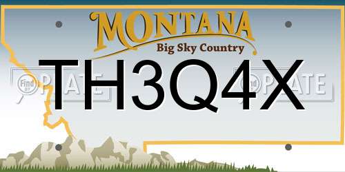 TH3Q4X Montana License Plate