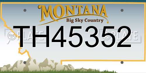 TH45352 Montana License Plate