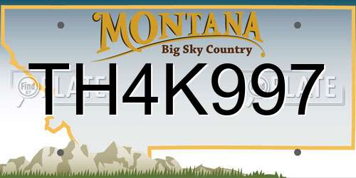 TH4K997 Montana License Plate