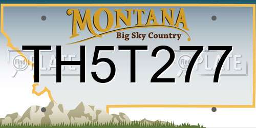 TH5T277 Montana License Plate