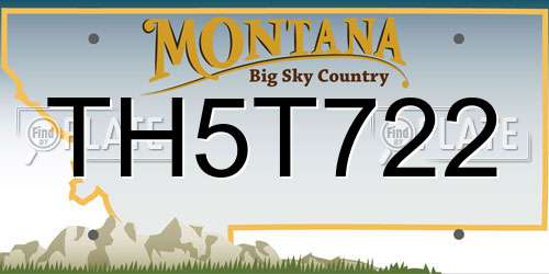 TH5T722 Montana License Plate