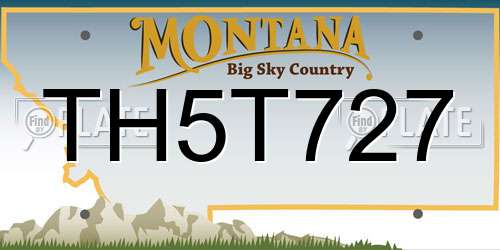 TH5T727 Montana License Plate