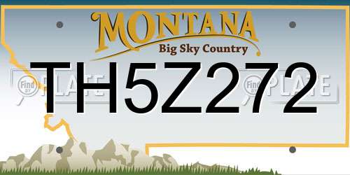 TH5Z272 Montana License Plate