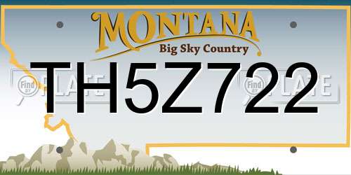 TH5Z722 Montana License Plate