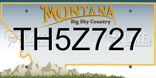TH5Z727 Montana License Plate