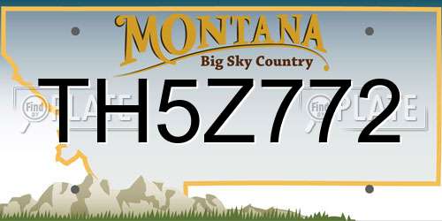 TH5Z772 Montana License Plate